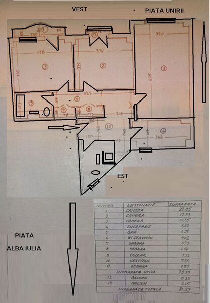 Unirii, Garanti Bank, vanzare apartament 3 camere mobilate